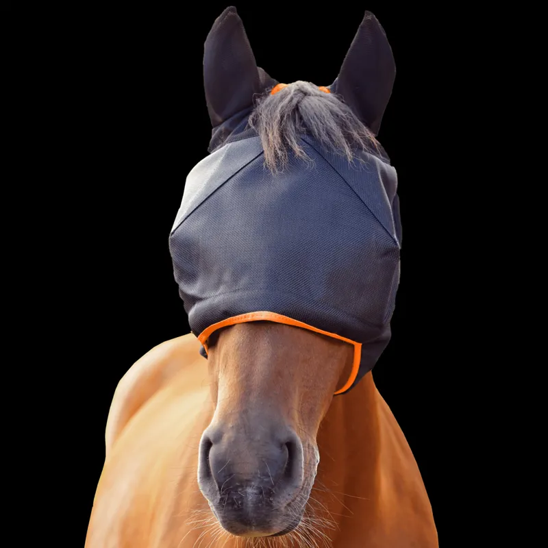 Equilibrium Field Relief Midi Fly Mask With Ears - Black/Orange